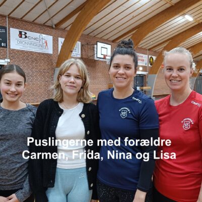 Puslingerne med forældre - Carmen, Frida, Nina og Lisa